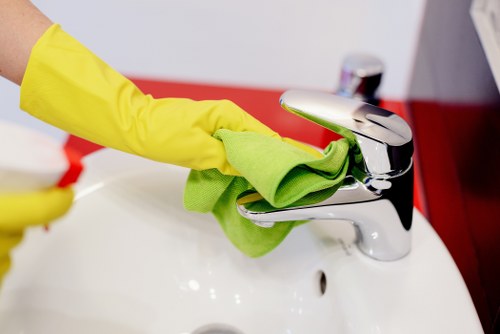 Professional carpet cleaning in a home interior