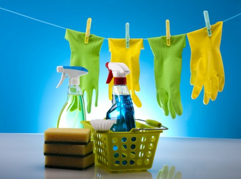 Specialized upholstery cleaning tools used on fabric furniture